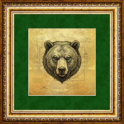Картина на сусальном золоте «Медведь» Картина на сусальном золоте «Медведь»