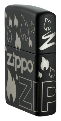 Зажигалка ZIPPO Classic с покрытием  , латунь/сталь, черная, матовая, 38x13x57 мм