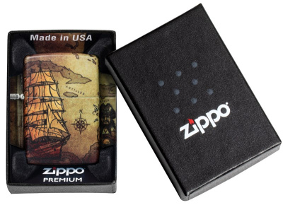 Зажигалка Zippo Pirate Ship с покрытием White Matte, латунь/сталь, белая, матовая, 38x13x57 мм Зажигалка Zippo Pirate Ship с покрытием White Matte, латунь/сталь, белая, матовая, 38x13x57 мм