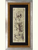 Картина "Луна" на белом сусальном золоте с кристаллами Сваровски (Swarovski)