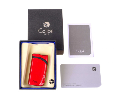 Зажигалка сигарная Colibri Falcon, красный металлик