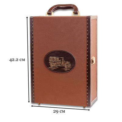 Набор посуды для поездок «Авто-Комфорт Компакт — 2 коричневый» кожа-ткань (2 персоны)