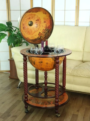 Глобус-бар напольный на фигурных ножках "Огненная земля", d=45 см