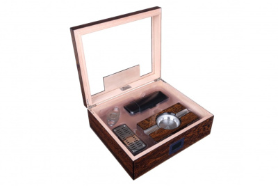 Хьюмидор Lubinski на 60 сигар со стеклом и подарочным набором, Железное дерево, QB509