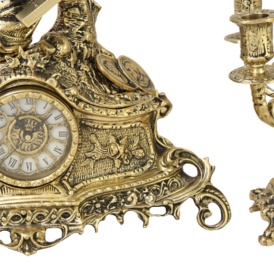 Каминные часы с канделябрами "Маленькая Леди", золото