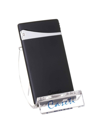 Зажигалка Caseti, турбо, плоское пламя, супертонкая, черная