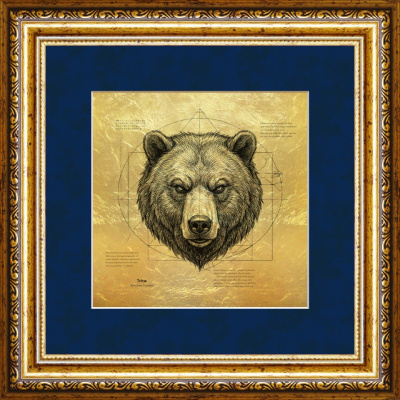Картина на сусальном золоте «Медведь» Картина на сусальном золоте «Медведь»
