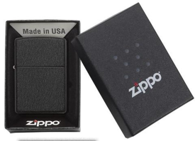 Зажигалка ZIPPO Classic с покрытием Black Crackle™, латунь/сталь, чёрная, матовая, 38x13x57 мм
