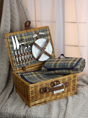 Набор для пикника с термосумкой и пледом на 4 персоны