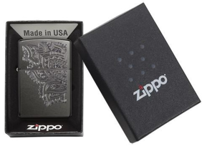 Зажигалка ZIPPO Classic с покрытием Gray, латунь/сталь, серая, матовая, 38x13x57 мм