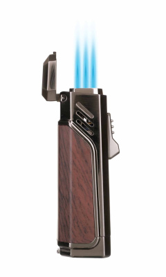 Зажигалка сигарная Honest, тройное пламя, с пробойником, черная