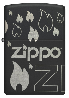 Зажигалка ZIPPO Classic с покрытием  , латунь/сталь, черная, матовая, 38x13x57 мм