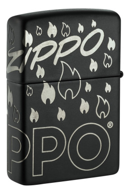 Зажигалка ZIPPO Classic с покрытием  , латунь/сталь, черная, матовая, 38x13x57 мм