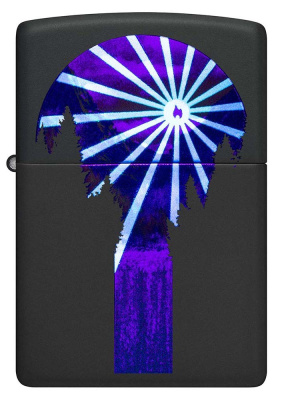 Зажигалка ZIPPO Mountain Waterfall с покрытием Black Light, латунь/сталь, черная,матовая 38x13x57 мм