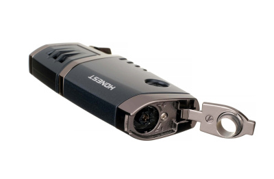 Зажигалка сигарная Honest, двойное пламя, с пробойником, чёрная