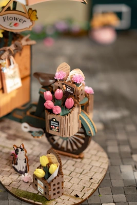 Деревянный конструктор Цветочная тележка Robotime Blossom Cart