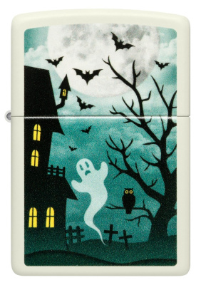 Зажигалка ZIPPO Spooky Design с покрытием Glow In The Dark Green, латунь/сталь, белая, 38x13x57 мм Зажигалка ZIPPO Spooky Design с покрытием Glow In The Dark Green, латунь/сталь, белая, 38x13x57 мм