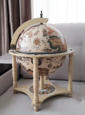 Глобус-бар настольный/напольный, сфера 33 см (арт.JG-33006W) Глобус-бар настольный/напольный, сфера 33 см (арт.JG-33006W)