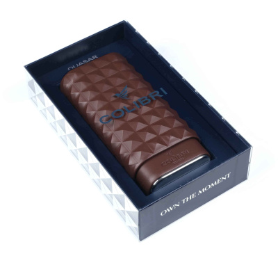 Чехол сигарный Colibri, телячья кожа и кедр, коричневый LC250T4