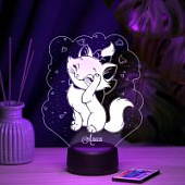3D ночник Кошечка с именем Алиса