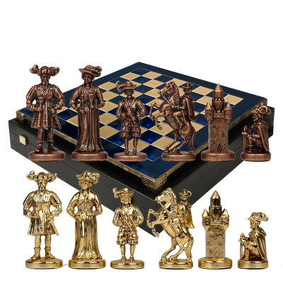 Шахматный набор "Рыцари Средневековья" (44х44 см), доска синяя