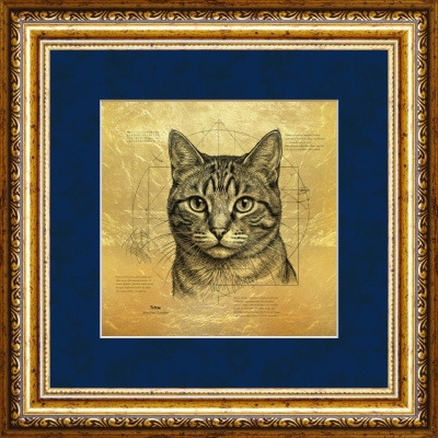 Картина на сусальном золоте «Кошка»
