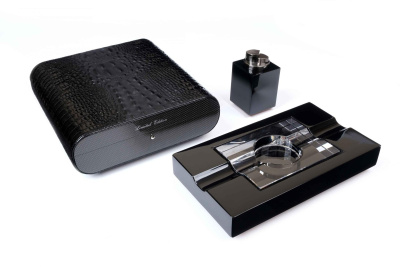 Набор сигарных аксессуаров Gentili, SET-SV20-Croco-Black Набор сигарных аксессуаров Gentili, SET-SV20-Croco-Black