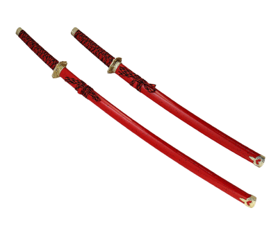 Набор самурайских мечей, 2 шт. Ножны алый мрамор