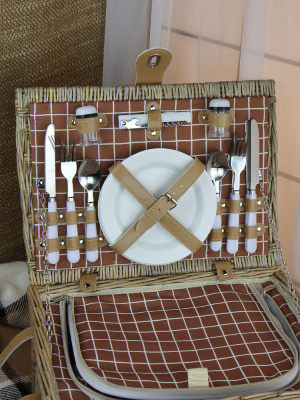 Набор для пикника с термосумкой и пледом на 4 персоны Набор для пикника с термосумкой и пледом на 4 персоны