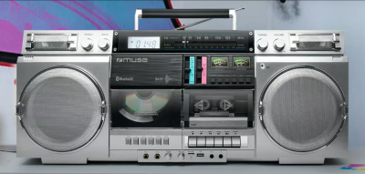 Музыкальный центр Muse Boombox, FM-радио, CD / MP3, магнитофон, USB / micro-SD, Bt