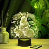 3D ночник Кроличья семейка