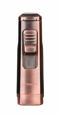 Зажигалка сигарная Honest, тройное пламя, с пробойником, бронза