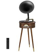 Граммофон "Прованс" на ножках с пультом, FM/BT/USB/CD, металлическая труба