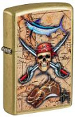 Зажигалка ZIPPO Guy Harvey с покрытием Street Brass, латунь/сталь, золотистая, 38x13x57 мм (без бензина)