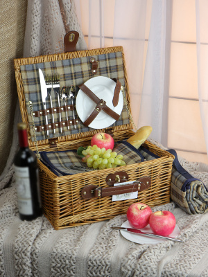 Набор для пикника с термосумкой и пледом на 4 персоны