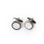 Запонки Cufflinks Inc. Черный круг с серебристой вставкой, металл, CF15