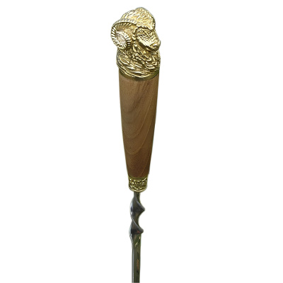 Шампура подарочные «Баран» 6шт. в колчане из натуральной кожи с ножом и мангалом (гравировка)