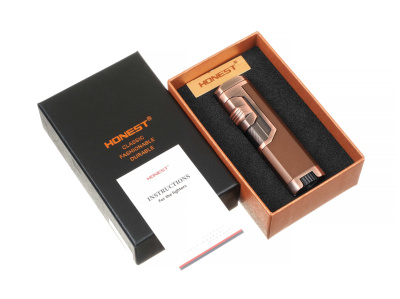 Зажигалка сигарная Honest, четверное пламя, бронза