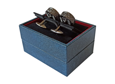 Запонки Cufflinks Inc. Круглые шайба с агатом, черный металлик, CF65