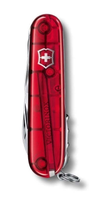 Нож перочинный VICTORINOX Huntsman, 91 мм, 15 функций, полупрозрачный красный