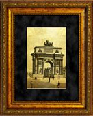 Картина на сусальном золоте «Триумфальная арка в Москве»