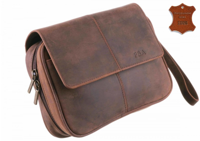 Сумка P&A для 4 трубок и табака, натуральная кожа, коричневая, подарочная упаковка