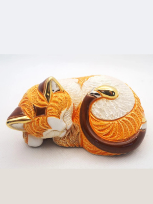 Статуэтка керамическая "Кошка спящая"