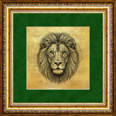 Картина на сусальном золоте «Лев» Картина на сусальном золоте «Лев»