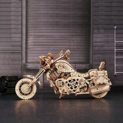 Механический деревянный конструктор Robotime - Круизный мотоцикл (Cruiser Motorcycle)