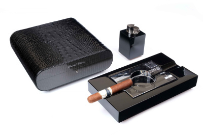 Набор сигарных аксессуаров Gentili, SET-SV20-Croco-Black Набор сигарных аксессуаров Gentili, SET-SV20-Croco-Black