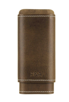 Чехол P&A на 3 сигары Черчилль, натуральная кожа и кедр