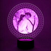 3D ночник Фото-светильник круглая рамка из сердец
