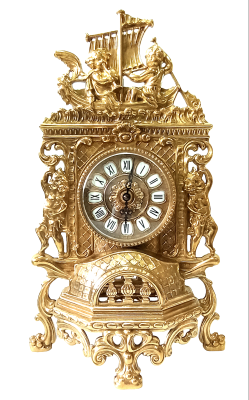Часы каминные "Ангелы" (фасадные), золото