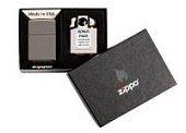 Подарочный набор ZIPPO: зажигалка Black Ice® и вставной блок для зажигалок для трубок, латунь/сталь